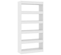 vidaXL Estantería/Divisor de Espacios Armario Estante Separador Partición Pantalla de Privacidad Mueble Librería Contrachapada Blanco 80x30x166 cm