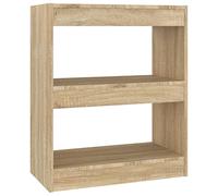 vidaXL Estantería/Divisor de Espacios Armario Estante Separador Partición Pantalla de Privacidad Mueble Librería Color Roble Sonoma 60x30x72 cm
