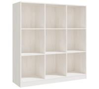 vidaXL Estantería/divisor de espacios madera de pino 104x33,5x110 cm Natural, Blanco, Gris Mueble Almacenaje Estantería para Oficina, Estudio, Dormitorio Estantería/Librería/ mueble de Almacenamiento