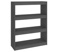 vidaXL Estantería/divisor de espacios madera de pino 80x30x103,5 cm Marrón, Blanco, Gris Mueble Almacenaje Estantería para Oficina, Estudio, Dormitorio Estantería/Librería/ mueble de Almacenamiento Gr
