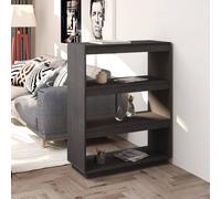 vidaXL Estantería/divisor de espacios madera de pino gris 80x35x103 cm