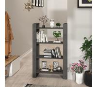 vidaXL Estantería/divisor de espacios madera de pino gris 80x35x125 cm