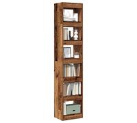 vidaXL Estantería/divisor de espacios madera envejecida 40x30x198 cm en color Madera antigua/Roble artisan | almacenamiento funcional diseño moderno para baño dormitorio sala