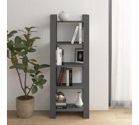 vidaXL Estantería/divisor de espacios madera maciza gris 60x35x160 cm