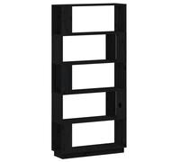 vidaXL Estantería/divisor de espacios madera pino 80x25x163,5cm Natural, Blanco, Gris Mueble Almacenaje Estantería para Oficina, Estudio, Dormitorio Estantería/Librería/ mueble de Almacenamiento Black
