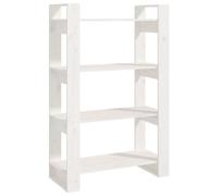 vidaXL Estantería/divisor de espacios madera pino 80x35x125 cm Natural, Blanco, Gris Mueble Almacenaje Estantería para Oficina, Estudio, Dormitorio Estantería/Librería/ mueble de Almacenamiento White