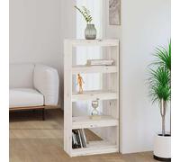 vidaXL Estantería/divisor de espacios madera pino blanco 60x30x135,5cm