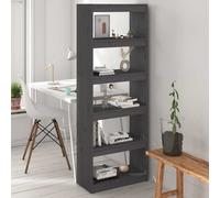 vidaXL Estantería/Separador de ambientes gris de 60x30x167,5 cm, madera maciza de pino