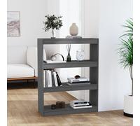 vidaXL Estantería/divisor de espacios madera pino gris 80x30x103,5 cm