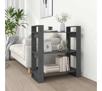 vidaXL Estantería/divisor de espacios madera pino gris 80x35x91 cm