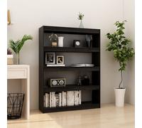 vidaXL Estantería divisor de espacios madera pino negro 100x30x135,5cm