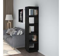 vidaXL Estantería/divisor de espacios madera pino negro 40x35x167 cm