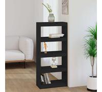 vidaXL Estantería/divisor de espacios madera pino negro 60x30x135,5 cm