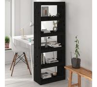 vidaXL Estantería/divisor de espacios madera pino negro 60x30x167,5 cm