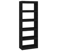 vidaXL Estantería/Divisor de Espacios Madera Pino Negro 60x30x167,5 cm
