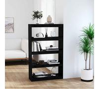 vidaXL Estantería/divisor de espacios madera pino negro 80x30x135,5 cm