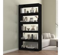 vidaXL Estantería/divisor de espacios madera pino negro 80x30x167,4 cm