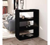 vidaXL Estantería/divisor de espacios madera pino negro 80x35x103 cm