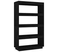 vidaXL Estantería/Divisor de Espacios Madera Pino Negro 80x35x135 cm