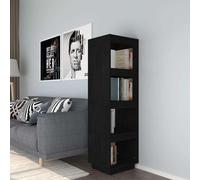 vidaXL Estantería/divisor espacios madera de pino negro 40x35x135 cm