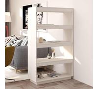 vidaXL Estantería/Divisor de ambientes blanco, 80x35x135 cm, madera maciza de pino