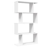 vidaXL Estantería divisoria de ambientes, 4 estantes, blanca, 70x24x129 cm, material de madera