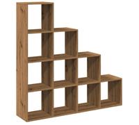 vidaXL Estantería divisoria de ambientes, 4 estantes, roble artesanal, 131,5 x 29 x 131,5 cm
