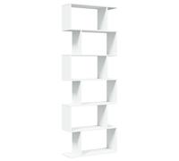vidaXL Estantería divisoria de ambientes, 6 estantes, blanca, 70x24x193 cm, material de madera