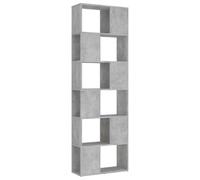 vidaXL Estantería divisoria de ambientes, color gris hormigón, 60x24x186 cm, material compuesto de madera