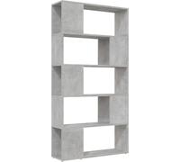vidaXL Estantería divisoria de ambientes, color gris hormigón, 80x24x155 cm, material compuesto de madera