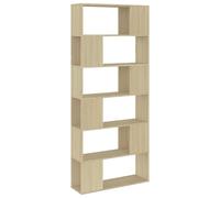 vidaXL Estantería divisoria de ambientes, color Sonoma, 80x24x186 cm, material de madera