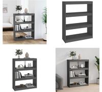 vidaXL Estantería divisoria de habitaciones, gris, 80x30x103,5 cm, madera maciza de pino - Librería - Estanterías - Estantería - Mueble de almacenamiento