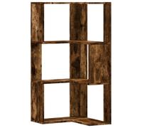 vidaXL Estantería esquina 3 niveles madera roble ahumado 50x50x102 cm
