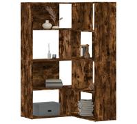 vidaXL Estantería esquina 4 niveles madera roble ahumado 85x85x140 cm