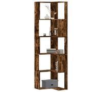 vidaXL Estantería de esquina 5 niveles madera roble ahumado 50x50x179 cm