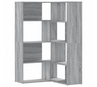 vidaXL Estantería esquinera de 4 estantes, color gris Sonoma, 85x85x140 cm, material de madera
