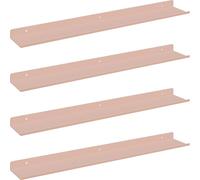 vidaXL Estantería flotante, 4 unidades, rosa, 60 x 8,5 x 2,5 cm, acero