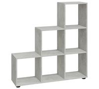 vidaXL Estantería Forma de Escalera Madera contrachapada Gris hormigón