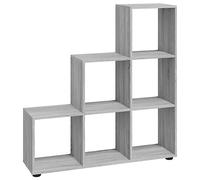 vidaXL Estantería Forma de Escalera Madera contrachapada Gris Sonoma