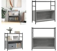 vidaXL Estantería gris Sonoma de 80x30x78,5 cm, fabricada en material de madera y hierro. Estantería para libros, estanterías, armario para libros, estantería de almacenamiento