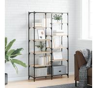 vidaXL Estantería hierro madera ingeniería roble Sonoma 100x32x170 cm