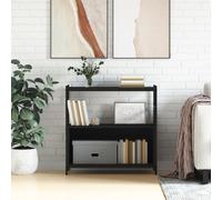 vidaXL Estantería Hierro y Madera de ingeniería Negro 80x30x78,5 cm, librería, Estante para Libros, Armario de almacenaje, Armario para Libros