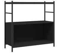 vidaXL Estantería Hierro y Madera de ingeniería Negro 80x30x78,5 cm, librería, Estante para Libros, Armario de almacenaje, Armario para Libros