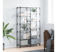 vidaXL Estantería hierro y madera ingeniería gris Sonoma 100x32x170 cm