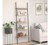 vidaXL Estantería inclinada 5 baldas marrón claro negro 64x34x185,5 cm