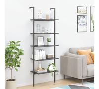vidaXL Estantería inclinada de 5 baldas negro 64x35x185 cm