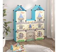 vidaXL Estantería infantil de cubos con 8 compartimentos azul PP