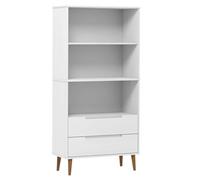 vidaXL Estantería MOLDE Madera maciza de pino 85x35x170,5 cm Marrón/Blanco/Gris