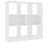 vidaXL Estantería Librería Contrachapada Blanca 97.5x29.5x100cm Mobiliario Diseño Elegante Moderno Robusta Duradera Amplio Espacio Almacenamiento
