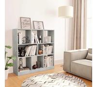 vidaXL Estantería librería contrachapada gris hormigón 97,5x29,5x100 cm, moderna, robusta y duradera